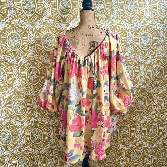 NWT Show Me Your MuMu Brenna Off Shoulder Mini Dress Mimosa Floral Taffeta XXL - Picture 12 of 16
